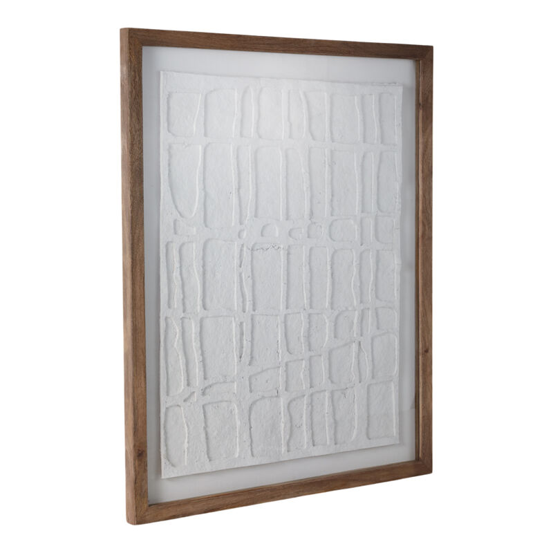28x35" Paper Mache Wall Art W/wooden Frame /glass image number 1