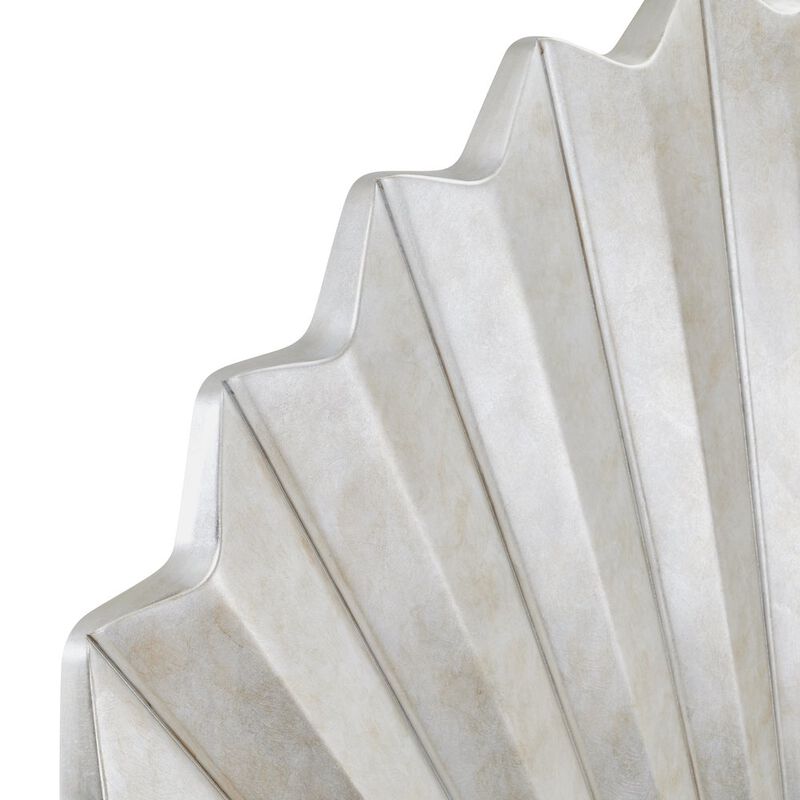 Michael Amini Fantosini King Fan Bed - Silver Leaf