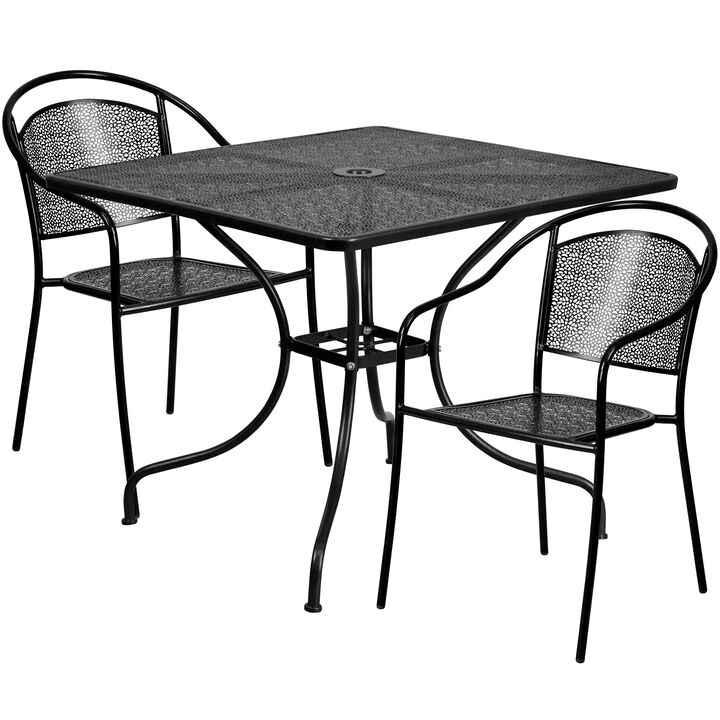35.5SQ Gold Patio Table Set