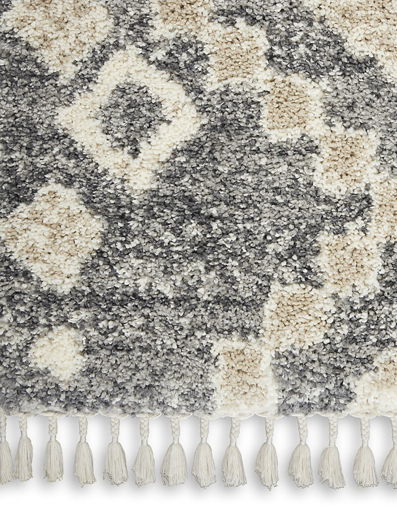 Oslo Shag OSL02 Gray/Ivory 5'3" x 7'9" Rug image number 5