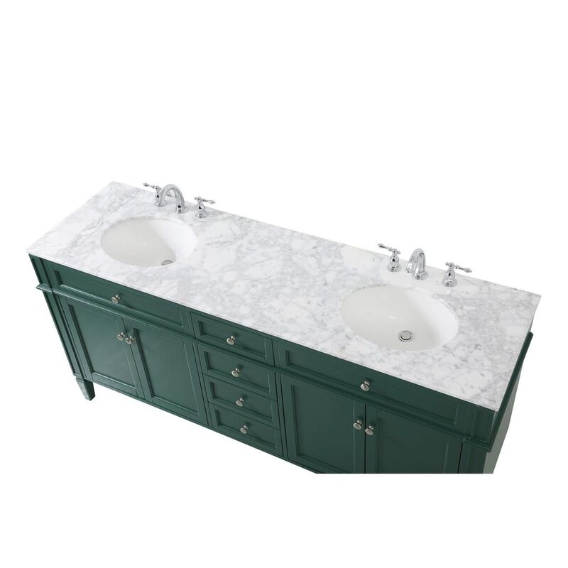 Elegant Kitchen and Bath 72 inch double bathroom vanity in green