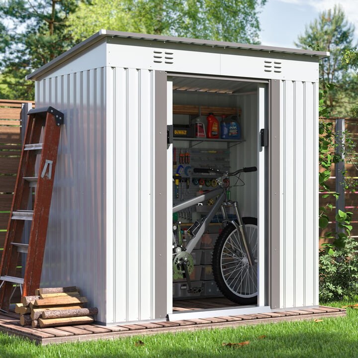 4 ft. x 6 ft. Metal Outdoor Garden Shed Storage Building