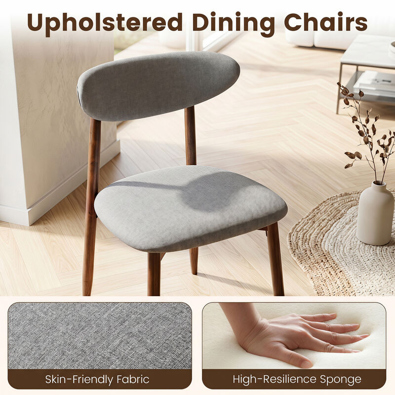 4 Pack Fabric Dining Chairs with Curved Backrests for Kitchen and Dining Room image number 3