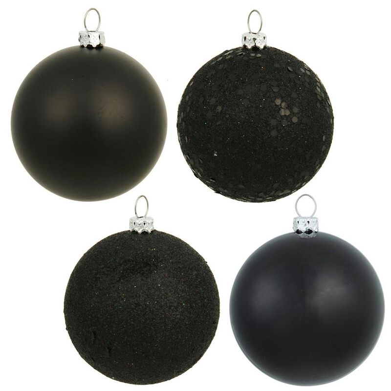 Vickerman 163344-2.4" Black 4 Finish Ball Christmas Tree Ornaments (set of 24) (N590617) image number 0