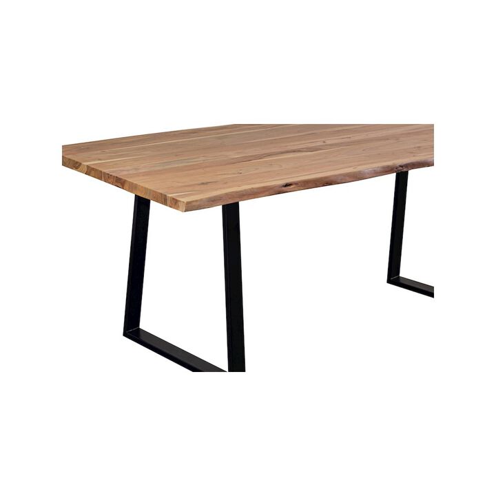Porter Designs Manzanita Live Edge Solid Acacia Wood Dining Table, Natural