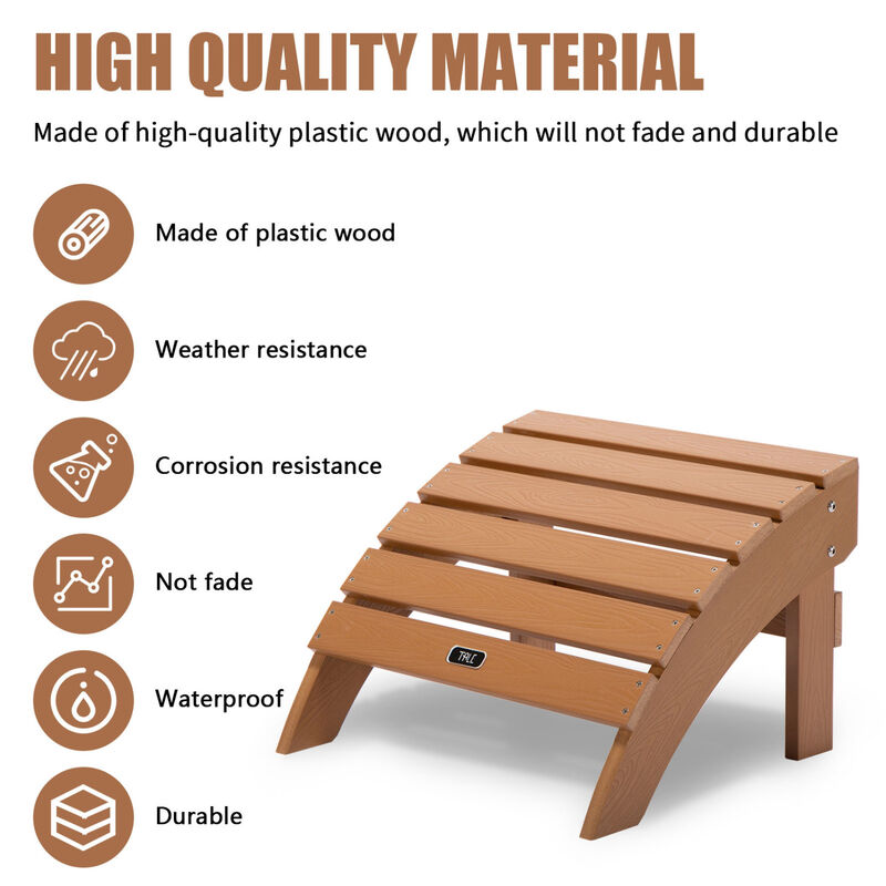 Streamdale Adirondack Footstool, All-Weather Plastic Wood