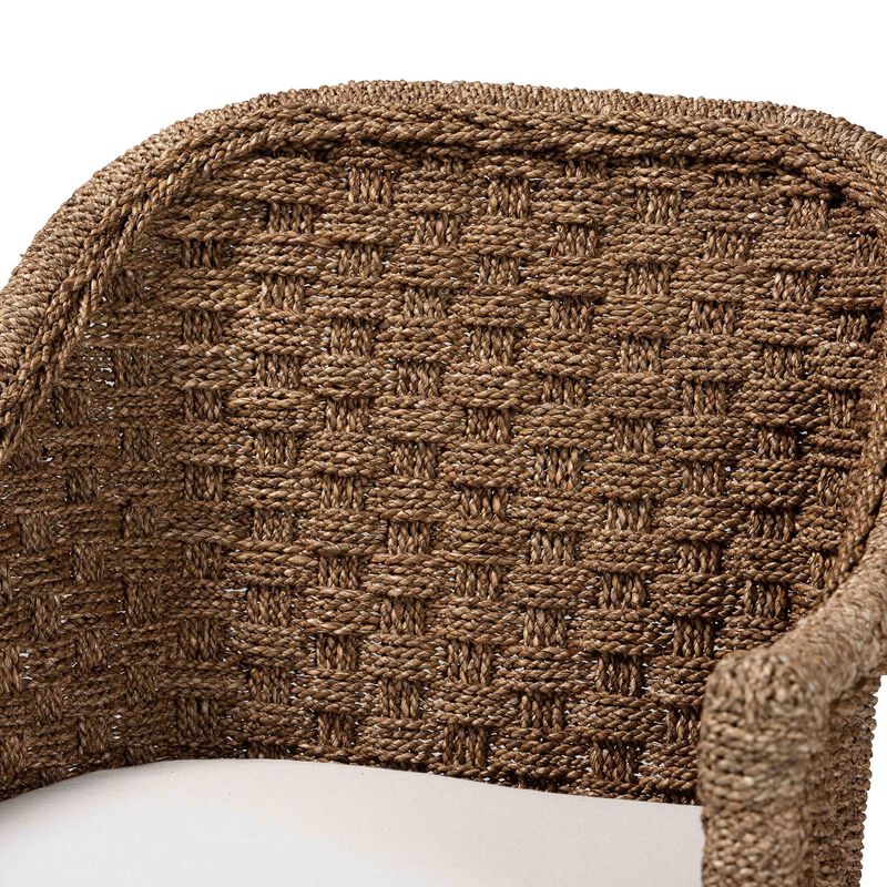 bali & pari Luis Bohemian Natural Seagrass and Rattan Arm Chair