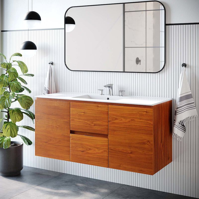 Scenic 48" Wall-Mount Bathroom Vanity image number 8