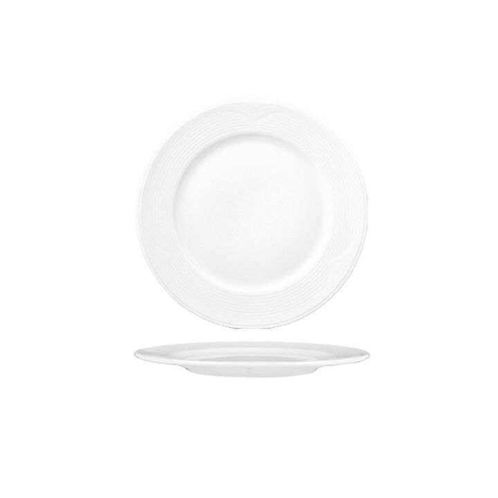 Porcelain Saturn dia.11" Round White Porcelain Plate (Set of 4)