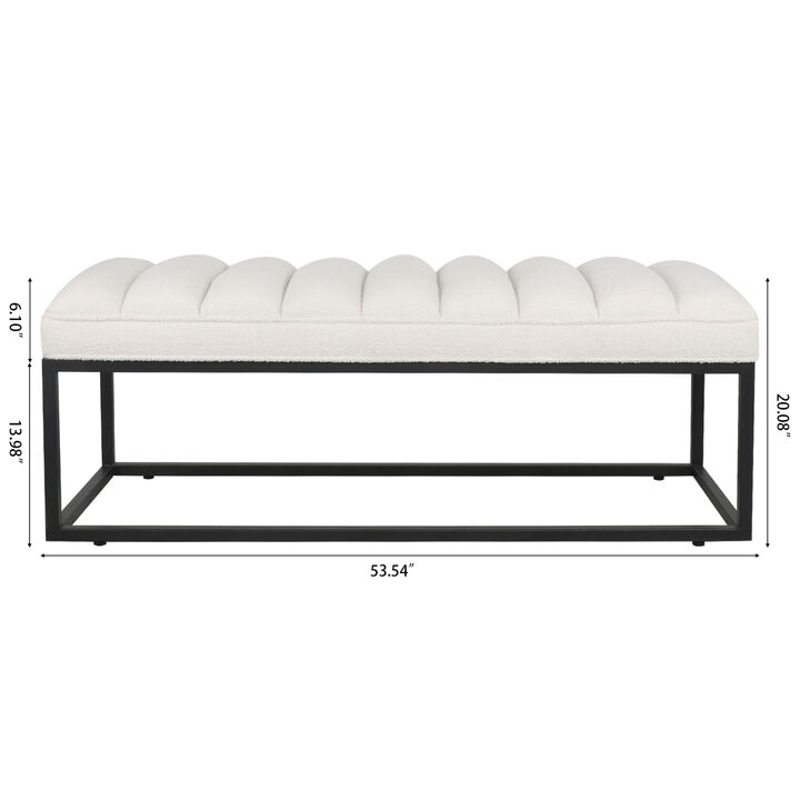 Metal Base Upholstered Bench for Bedroom for Entryway
