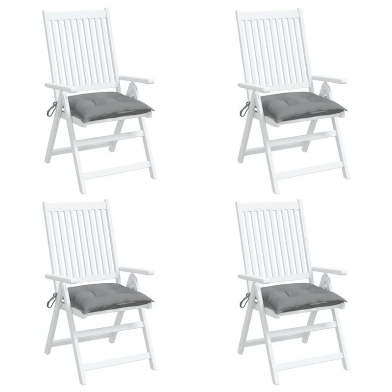 Kia Outdoor Cushion for Chair, Set of 4, 16x16 Square, Gray Fabric - Benzara