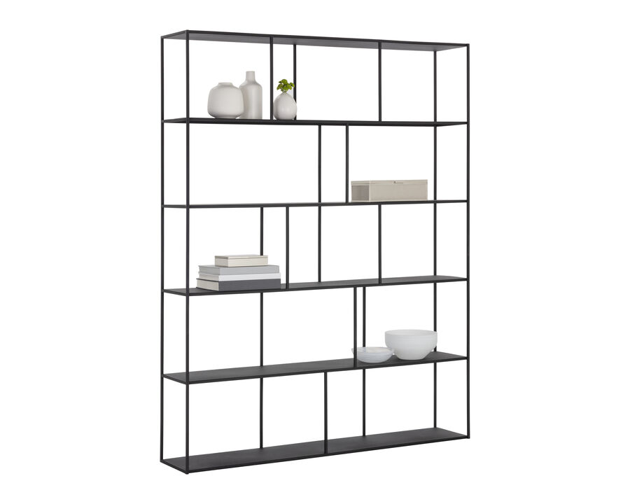 Jareth Extra Large Black Bookcase