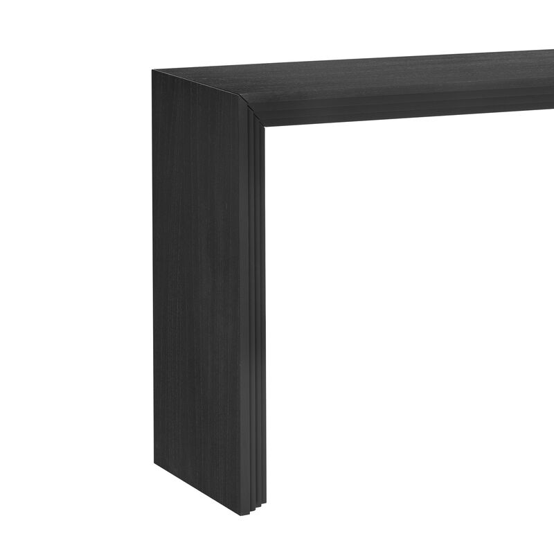 Whisen Modern Paulownia Solid Wood Veneer Console Table - Black