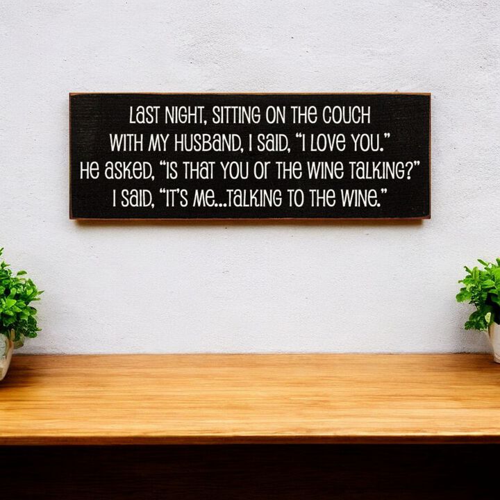 Humorous Wine Quote Wood Sign, Rustic Home Wall Decor for Kitchen Bar and Living Room