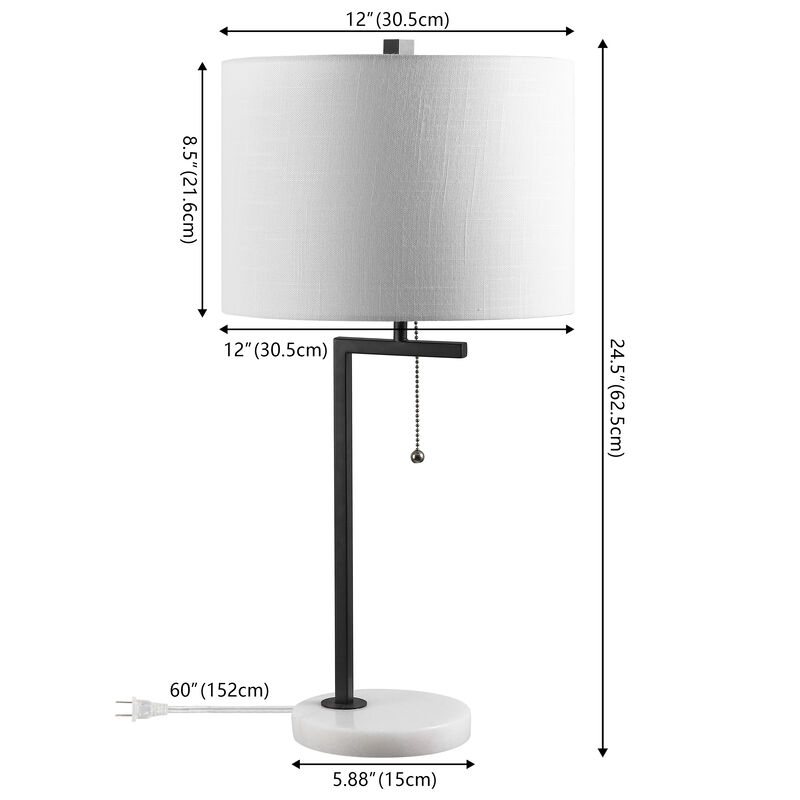 Alyssa 24.5" Metal/Marble LED Table Lamp