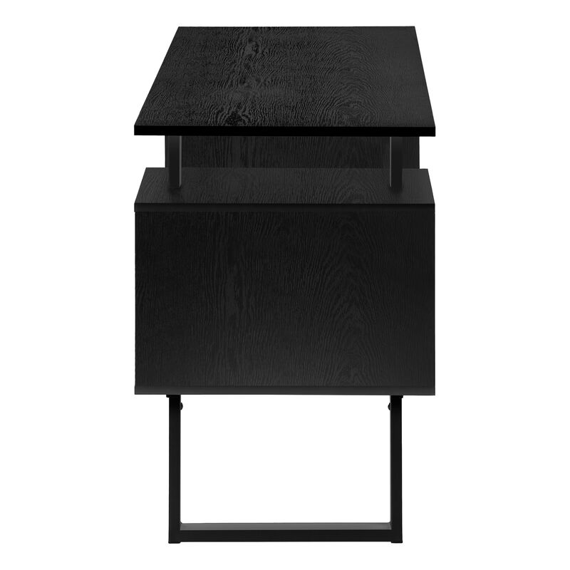 Monarch Specialties I 7606 Computer Desk, Home Office, Laptop, Storage, 48"L, Work, Metal, Laminate, Black, Contemporary, Modern