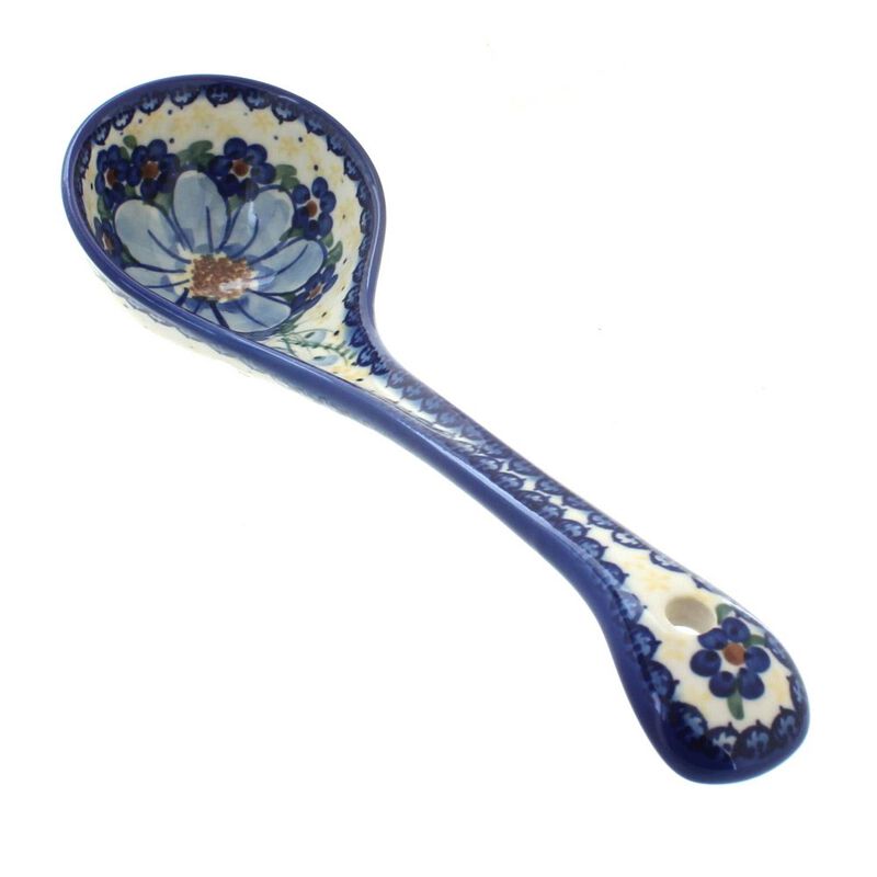 Blue Rose Polish Pottery Daisy Surprise Soup Ladle