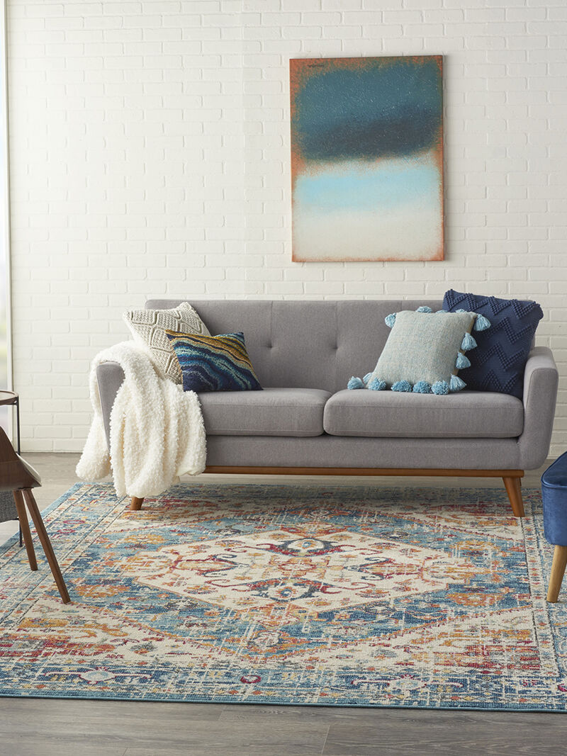 Passion PSN23 Ivory/Light Blue 6'7" x 9'6" Rug image number 1