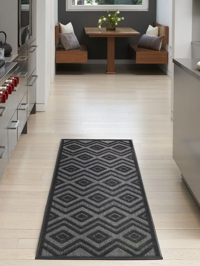 Versatile NRV01 Charcoal/Black 2' x 6' Rug image number 5