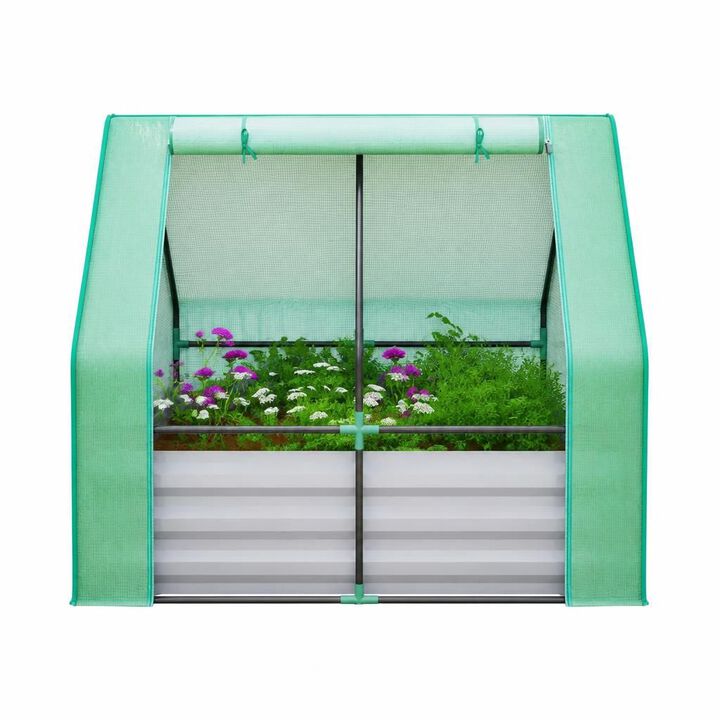 WOW PIONEER 2-in-1 Combination Raised Planter Greenhouse Outdoor Raised Garden Bed For Growing Vegetables, Flowers And Herbs
