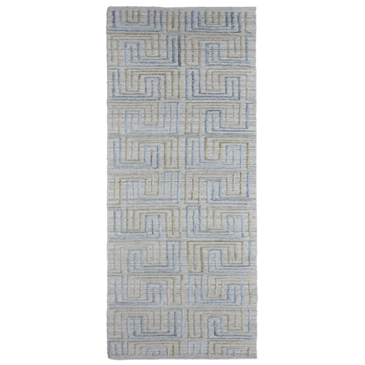 RUGSOTIC CARPETS HAND WOVEN FLAT WEAVE KILIM POLYESTER ECO-FRIENDLY AREA RUGS  - Runner Shape, Geometric Modern Design, Low Pile  Handmade Area Rugs (DP0005)