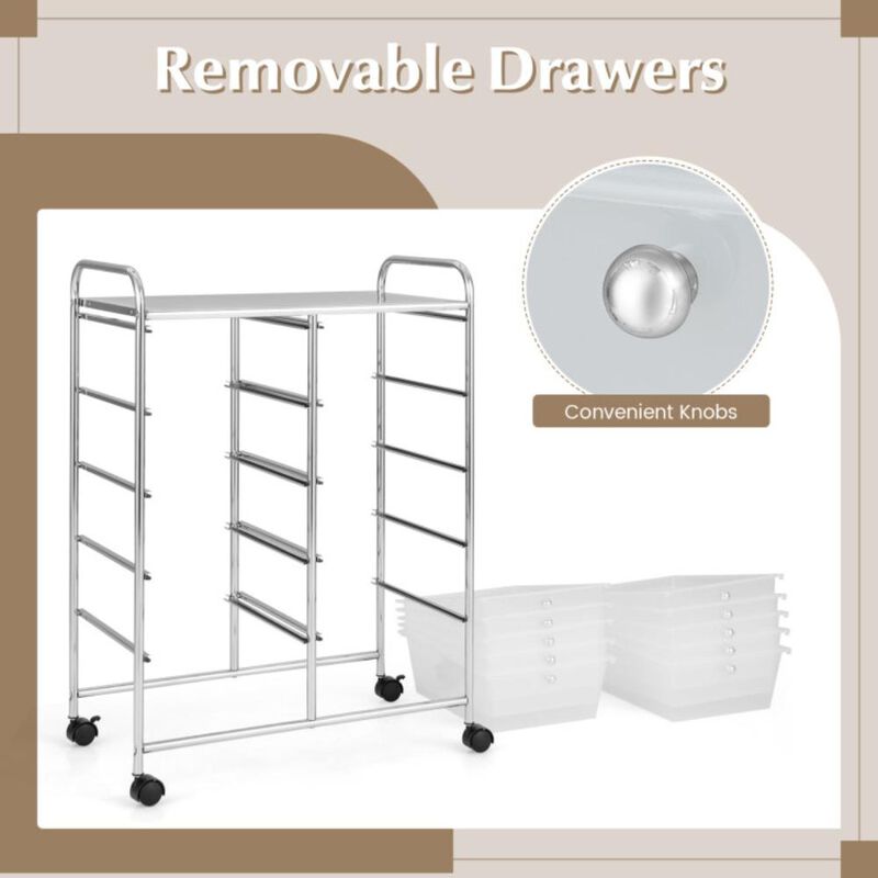 Hivvago 10-Drawer Rolling Storage Cart