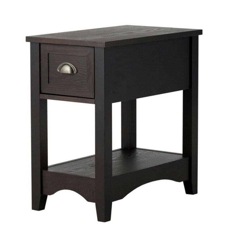 Contemporary Chair Side End Table Compact Table with Drawer Nightstand