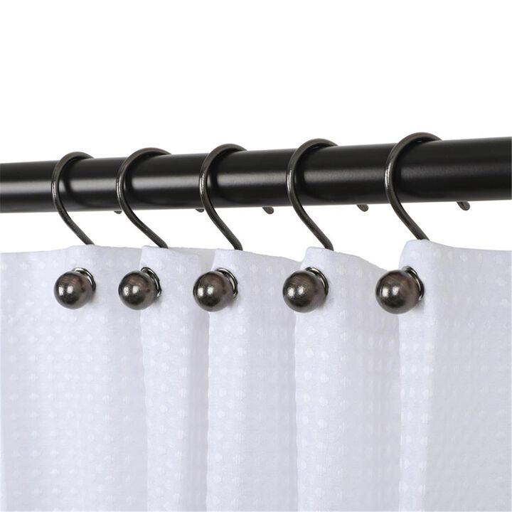 Utopia Alley  Ball Shower Curtain Hooks for Bathroom Shower Rods Curtains, Set of 12  Brushed Nickel