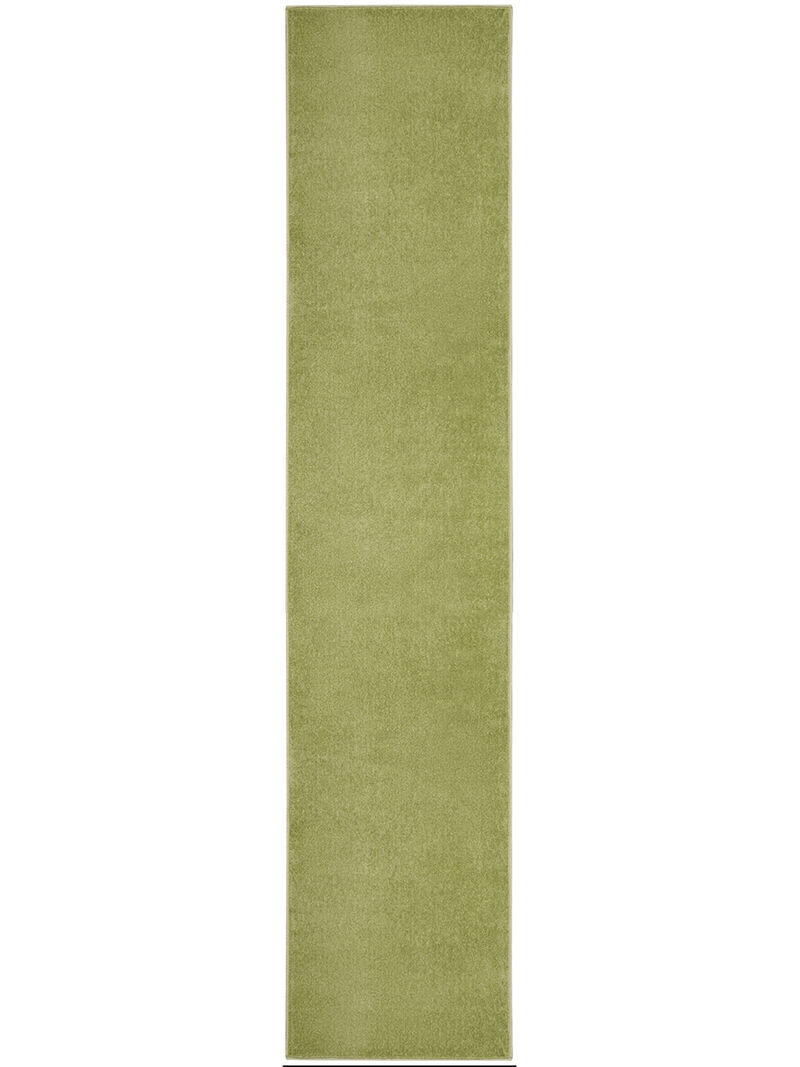 Nourison Essentials NRE01 Green 2'2" x 20' Rug image number 0