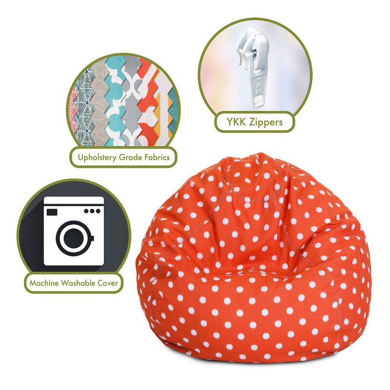 Majestic Home Goods Large Bean Bag Ikat Dot Orange