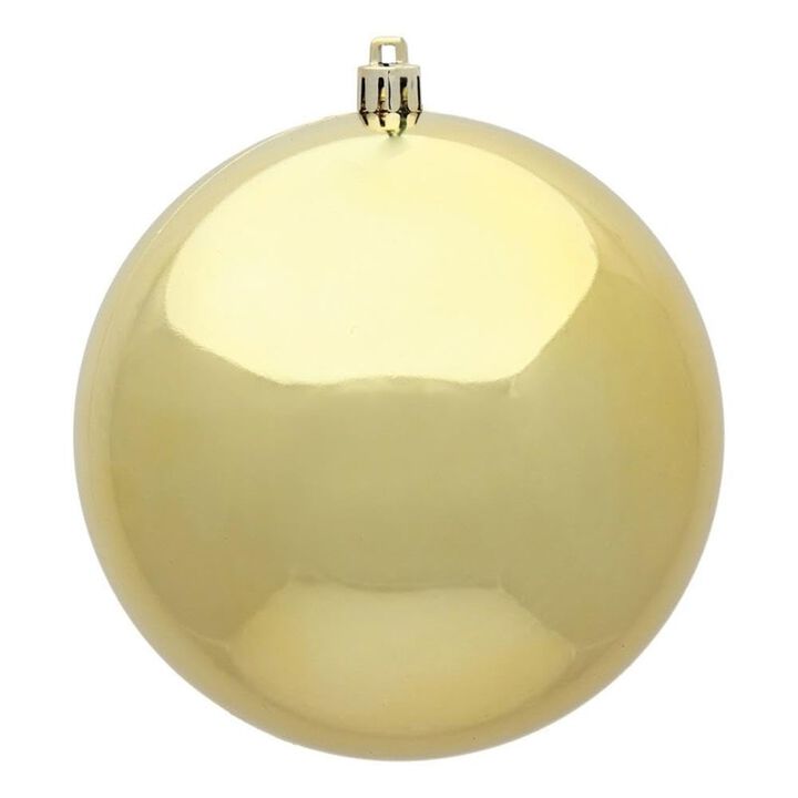 Vickerman 6" Plastic Ball Ornaments in Shiny Gold Finish (Set of 4)