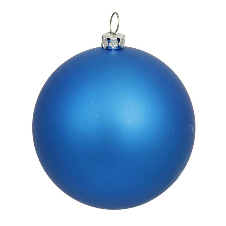 Vickerman 35037-6 Blue Matte Ball Christmas Tree Ornament (4 pack) (N591502DMV)