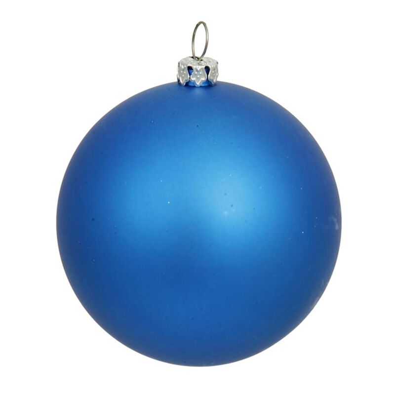 Vickerman 35037-6 Blue Matte Ball Christmas Tree Ornament (4 pack) (N591502DMV) image number 0