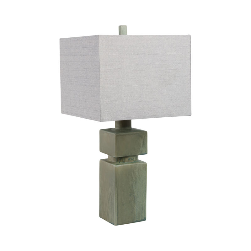 14x29" Reactive Finish Table Lamp, Green image number 1