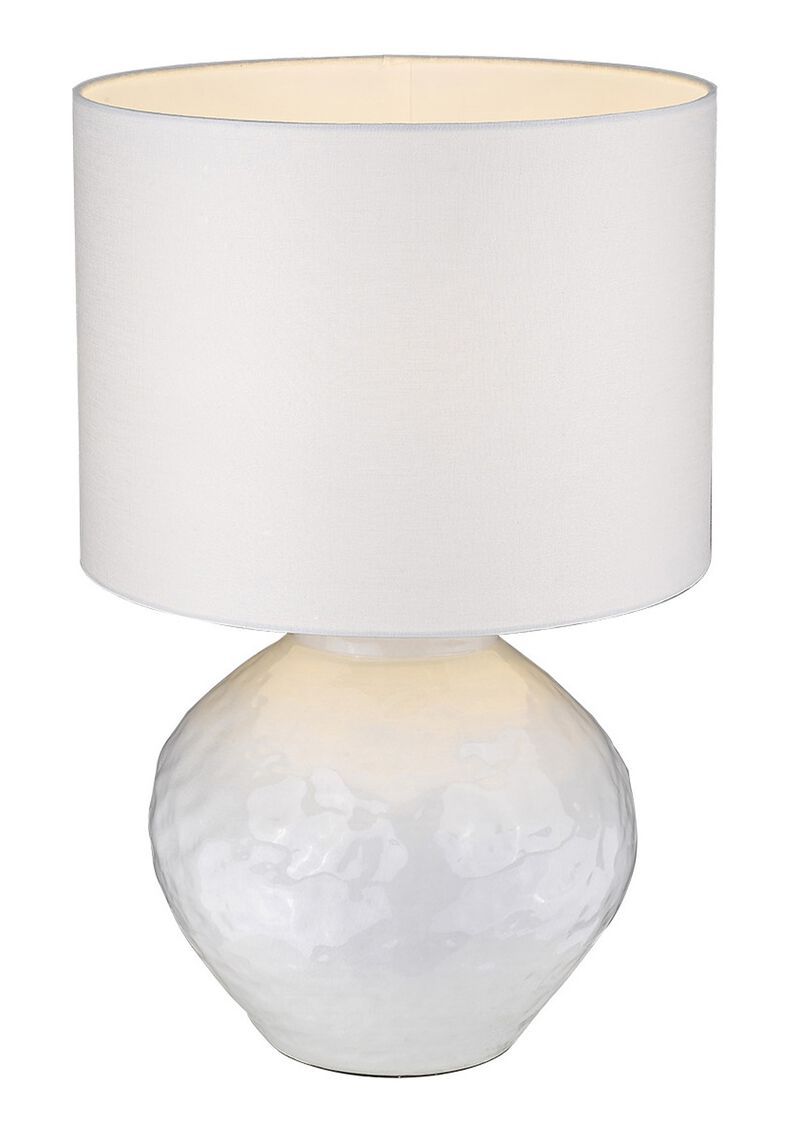HomeRoots 26" White Ceramic Table Lamp With White Drum Shade image number 0