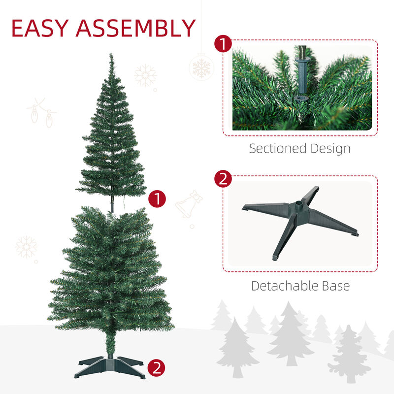 BreeBe 5FT Slim Pre-Lit Pencil Christmas Tree with Warm White LEDs image number 6