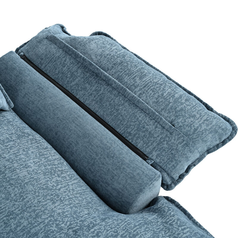 Merax U-Shaped Chenille Sectional Sofa with Adjustable Armrest Pillows.