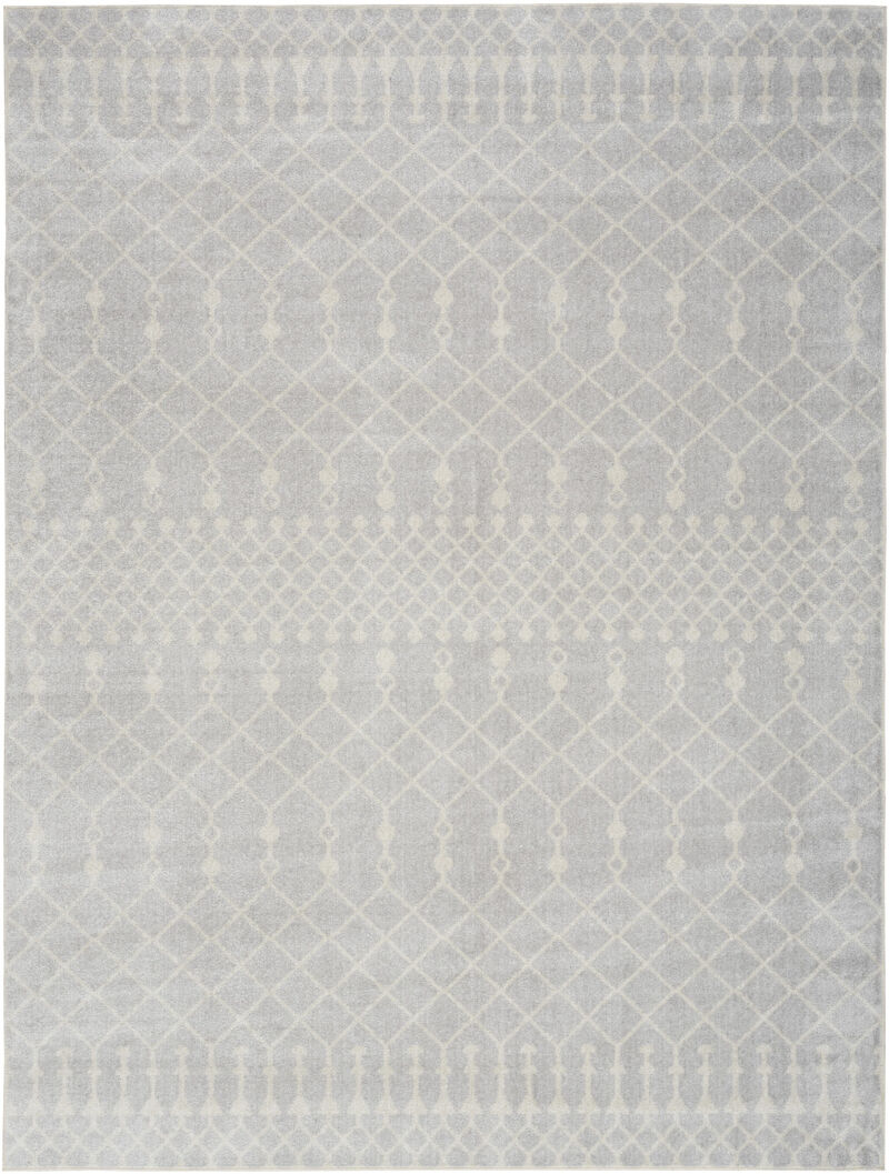 HomeRoots 8' X 10' Gray and Ivory Moroccan Power Loom Washable Area Rug image number 0