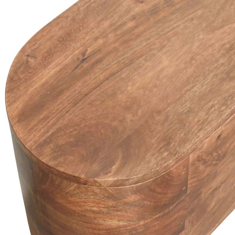 Artisan Furniture Solid Wood Curva Storage Trunk,Oak with Storage image number 5