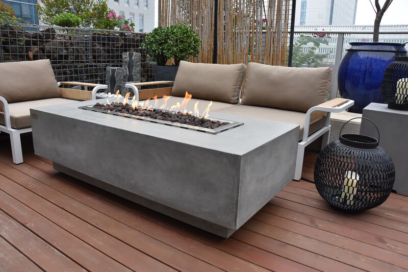 Elementi Granville Concrete Outdoor Patio Fire Pit Table image number 1