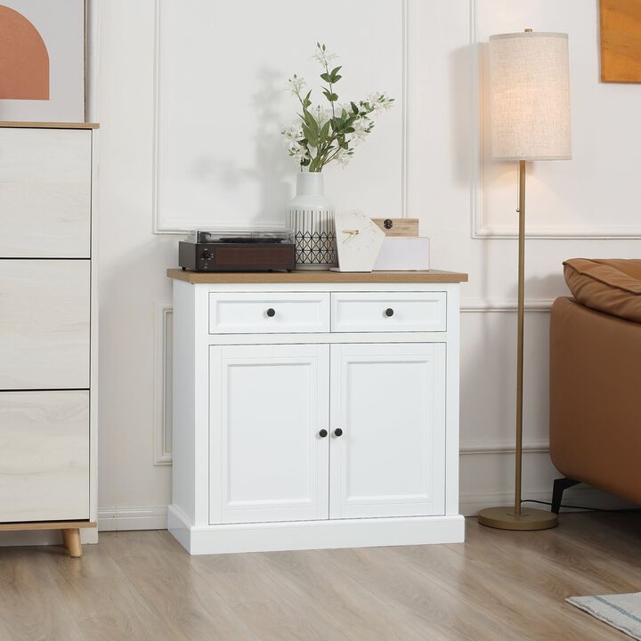 White Kitchen Buffet: Sideboard Cabinet for Living Room & Entryway
