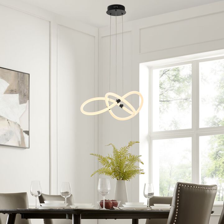 Daisy Chandelier Matte Black Silicone Integrated LED Dimmable
