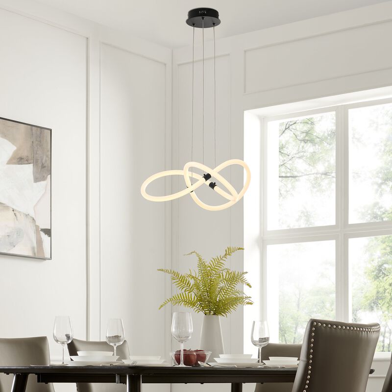 Daisy Chandelier Matte Black Silicone Integrated LED Dimmable