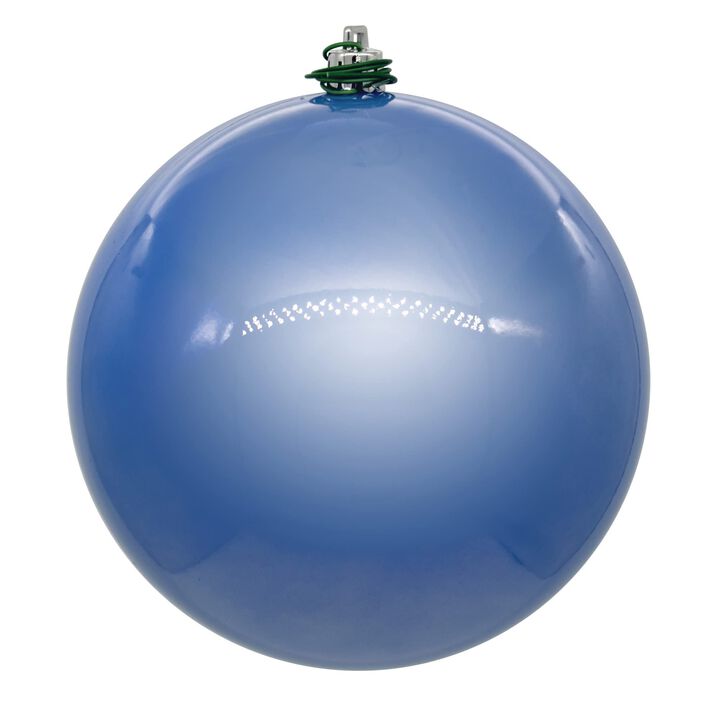 Vickerman 6" Periwinkle Pearl UV Drilled Ball Ornament, 4 per Bag.