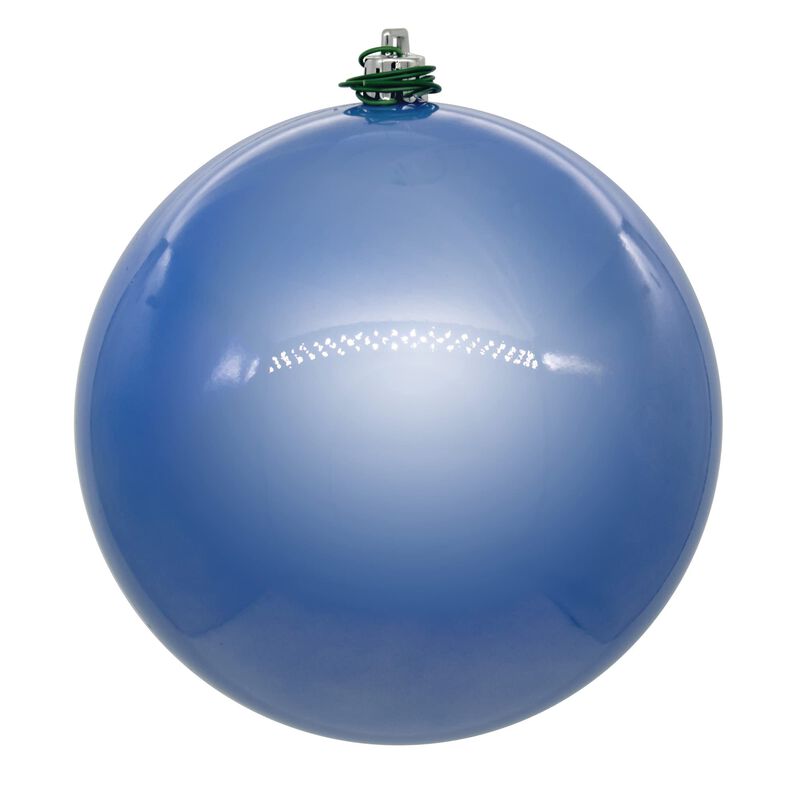 Vickerman 6" Periwinkle Pearl UV Drilled Ball Ornament, 4 per Bag. image number 0