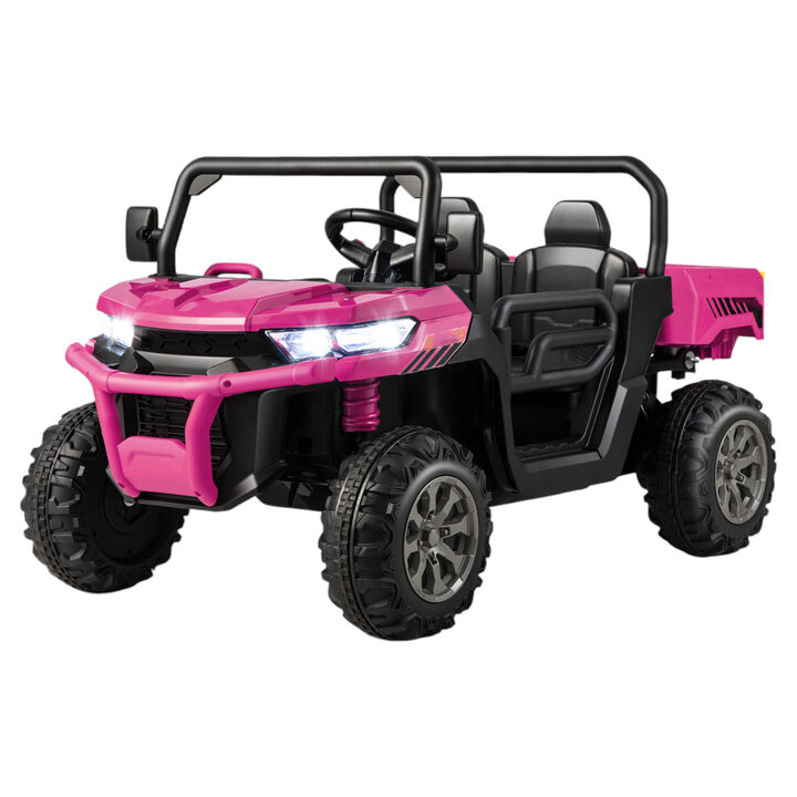Kids 24V Electric Ride On Car with Dump Bed and Remote Control