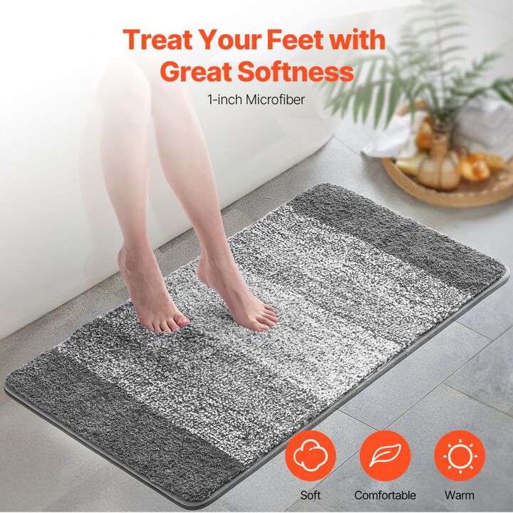Non Slip Absorbent Bathroom Rug Soft Bath Mat Machine Washable Quick Dry