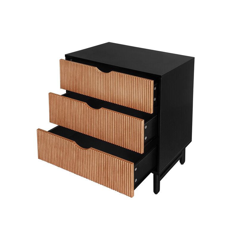 MONDAWE 3 Drawer Cabinet,handle-free Cabinet Suitable for Bedroom, Living Room, Study, Dining Room