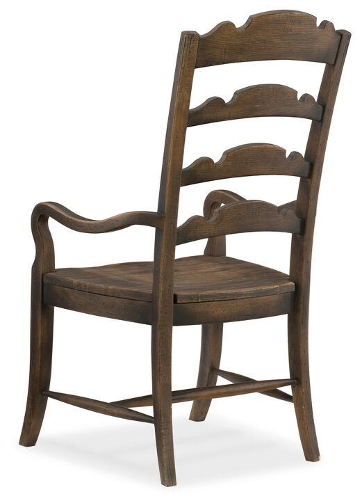 Twin Sisters Ladderback Arm Chair in Dark Wood