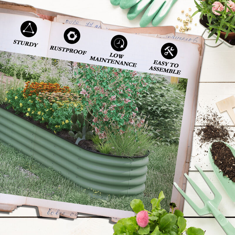 Hivvago Raised Metal Garden Bed with Safety Edges image number 6